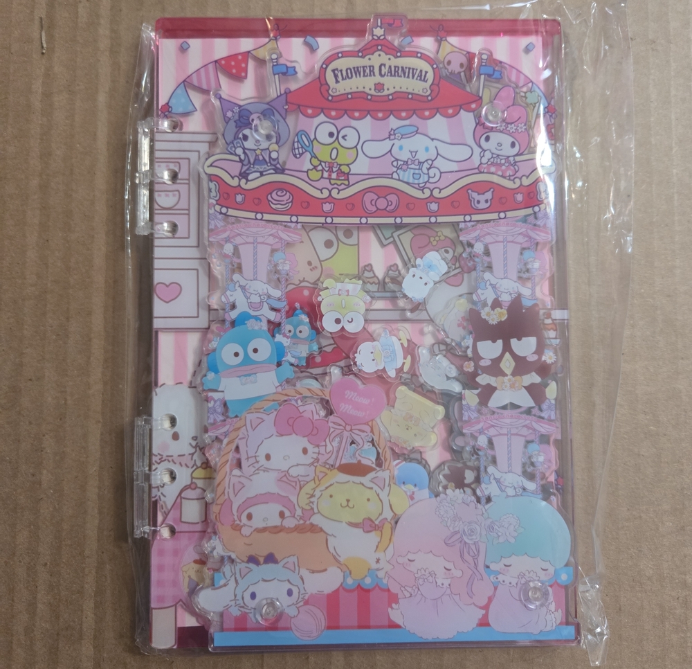 Sanrio Flower Carnival Pink A5 Acrylic Shaker Notebook